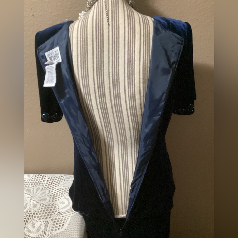 Vintage R & M RICHARD Navy velvet DRESS - Picture 8 of 16
